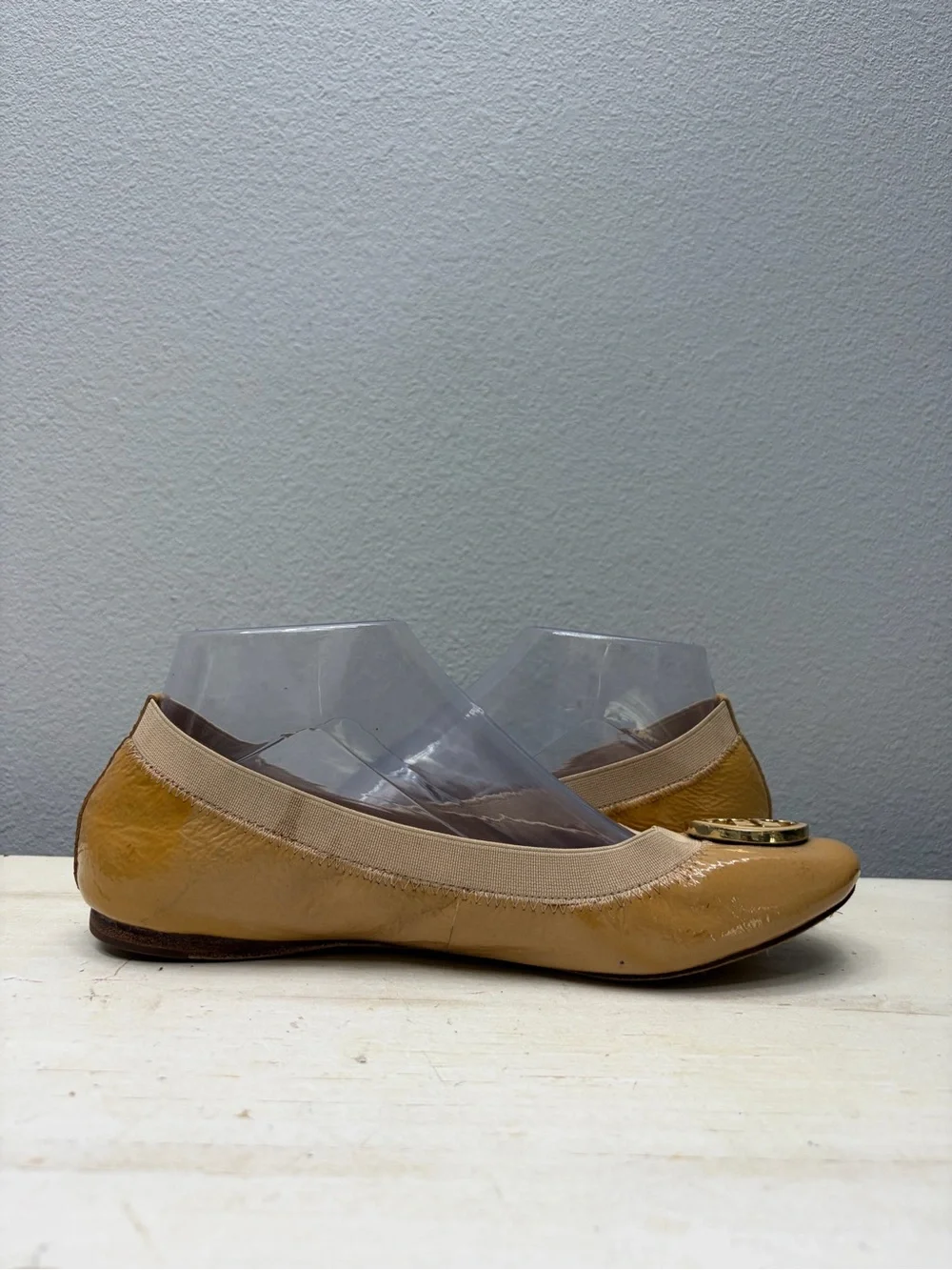Tory Burch Brown Parent Leather Coraline Flats Size 8